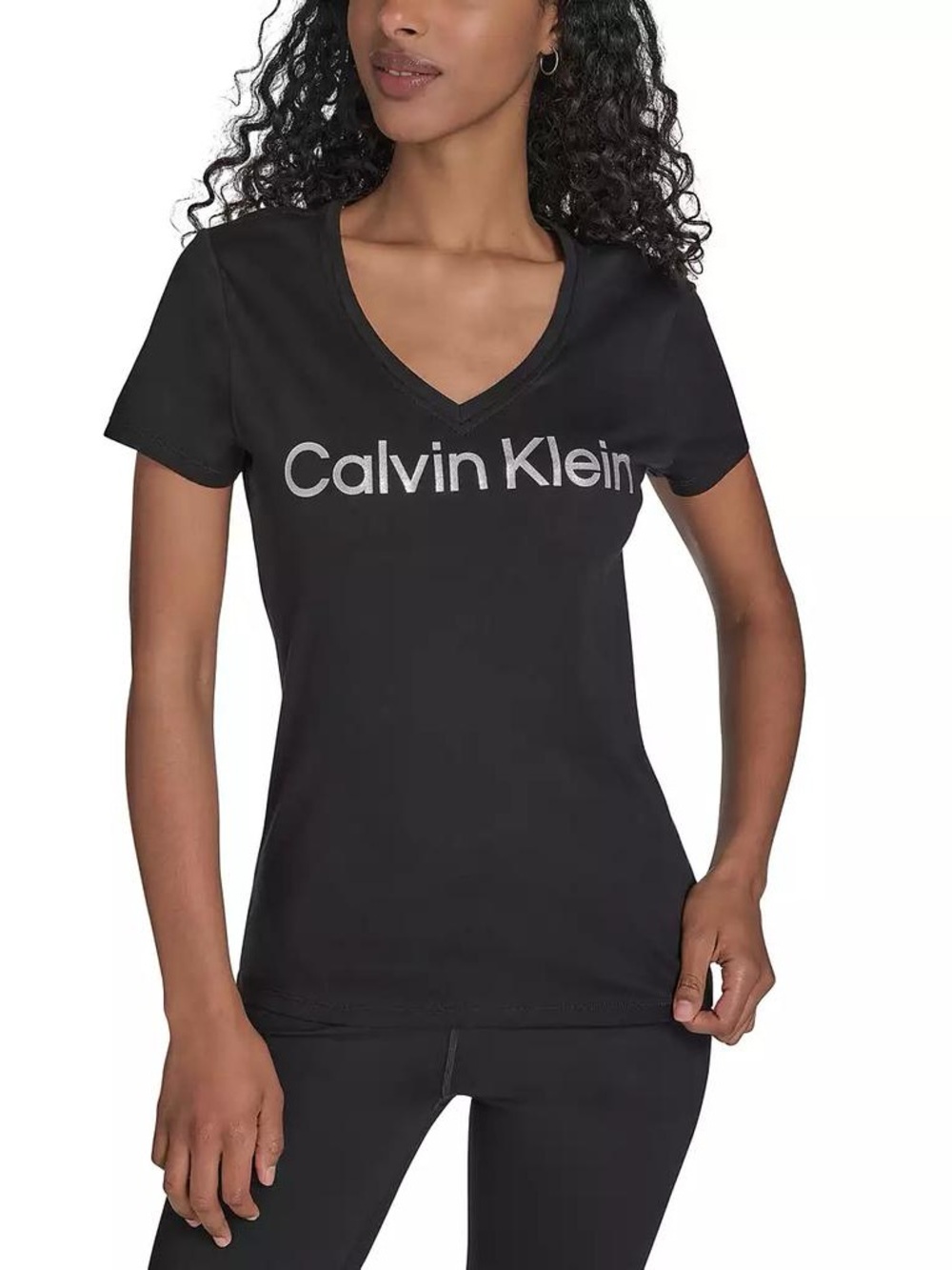 CK Black Tee with Silver Lettering